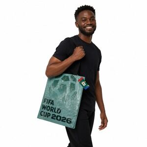 FIFA‎ World Cup 2026 Reusable Tote Bag Teal Silver Soccer Official Merch NWT